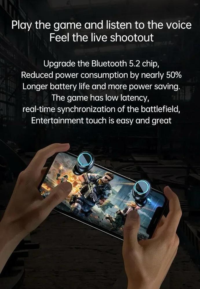 M25 Gaming Wireless Earbuds Low Latency Bluetooth 5.3 Waterproof LED